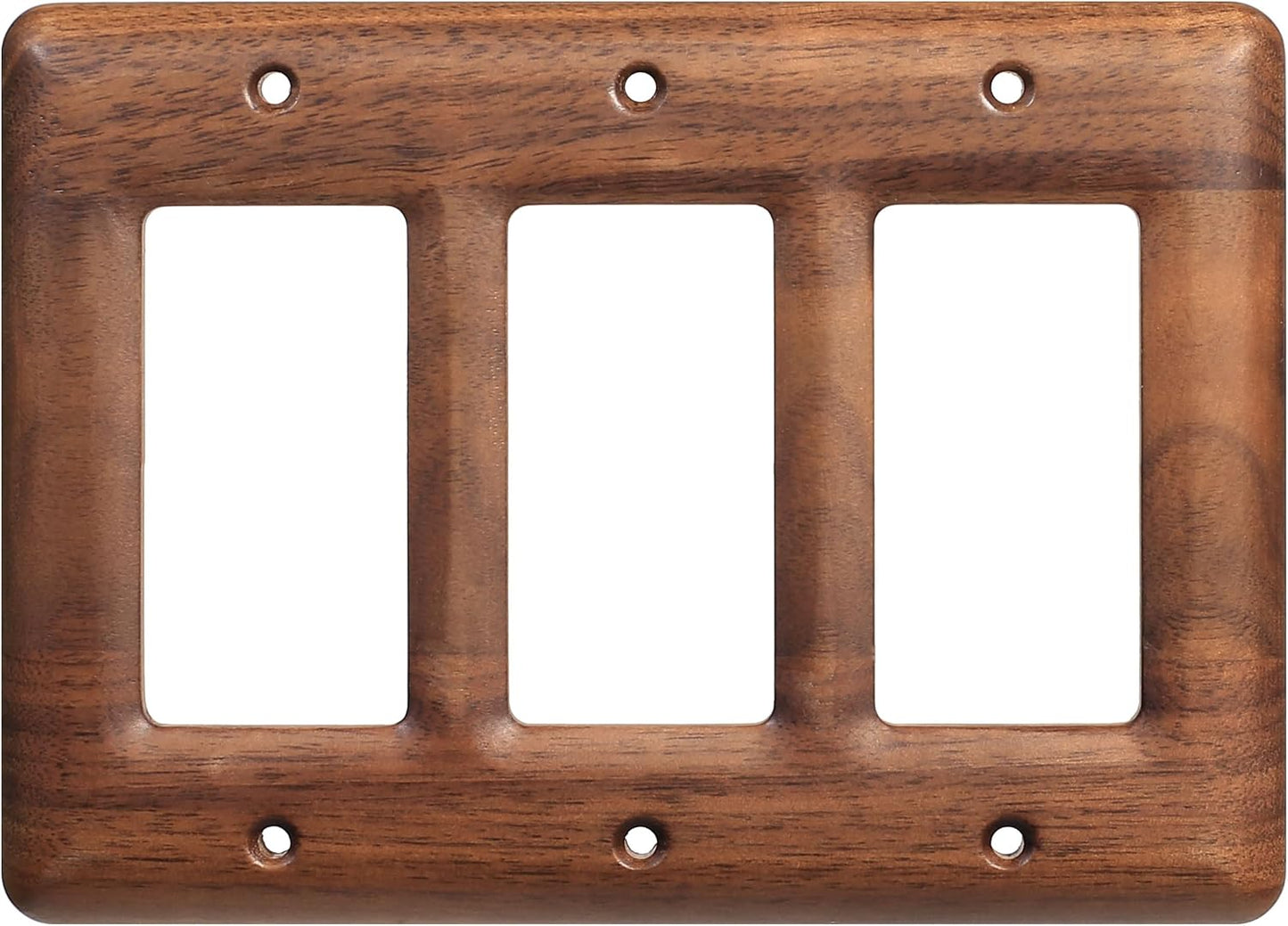 Placa pared triple nogal norte interruptores decorativo