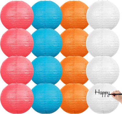 12 Faroles Papel 12pulg Colores para Decorar Bodas Navidad