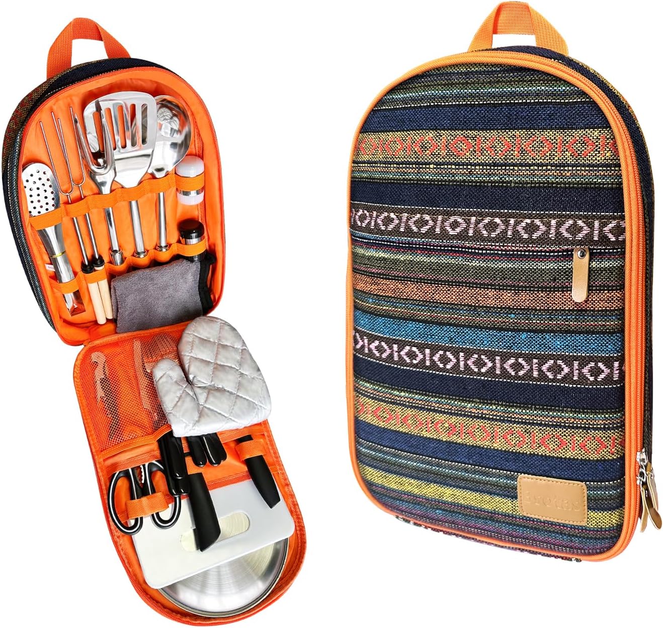 Set utensilios cocina campamento auto asar