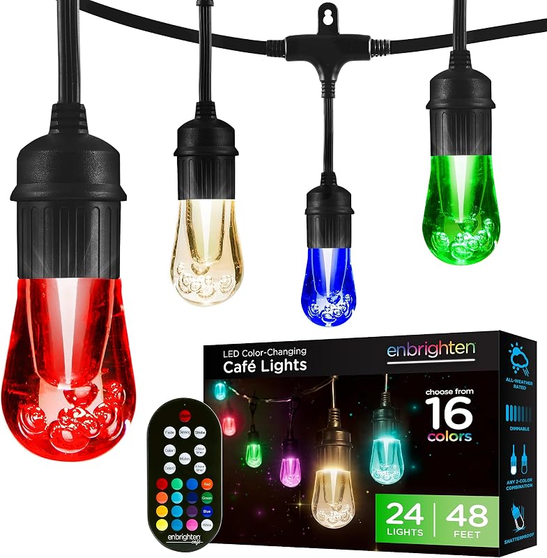 Cadena luces LED blanco cálido 24pies 12 focos