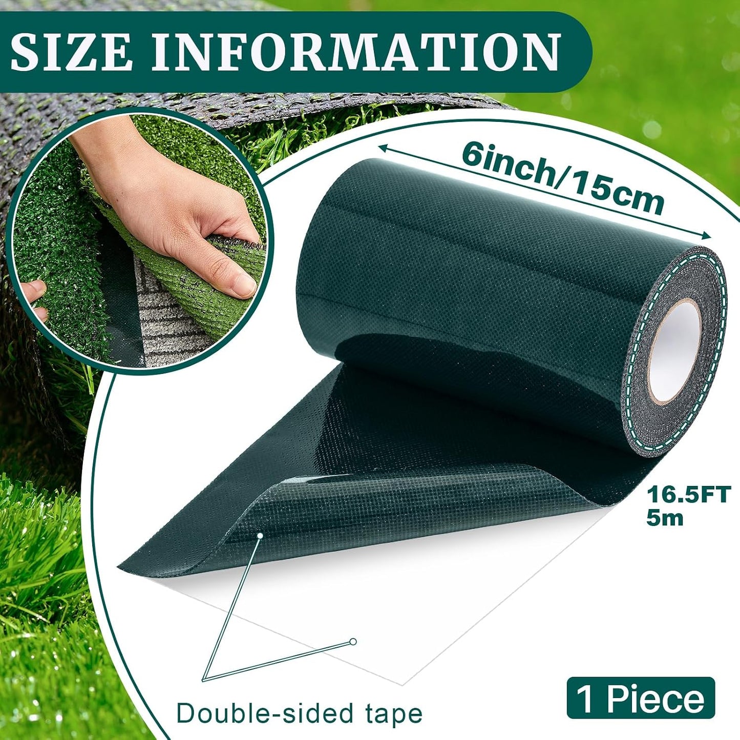 Cinta césped artificial autoadhesiva 6" x16.5ft