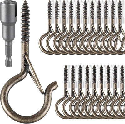 100 Ganchos Q para luces exteriores con hebilla segura