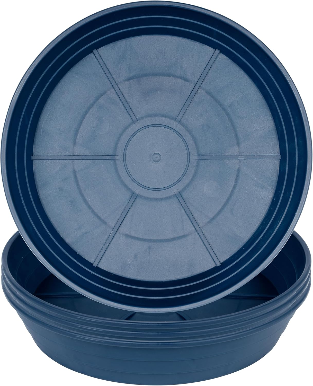 4 Platos Maceta 6" Profundos Sin Agujeros Azul