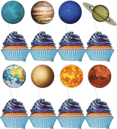 40 Pzas Decoración Cupcakes Temática Planeta Niños