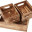 3 Pzas Cajas Madera Apilables Rústicas para Decoración Hogar