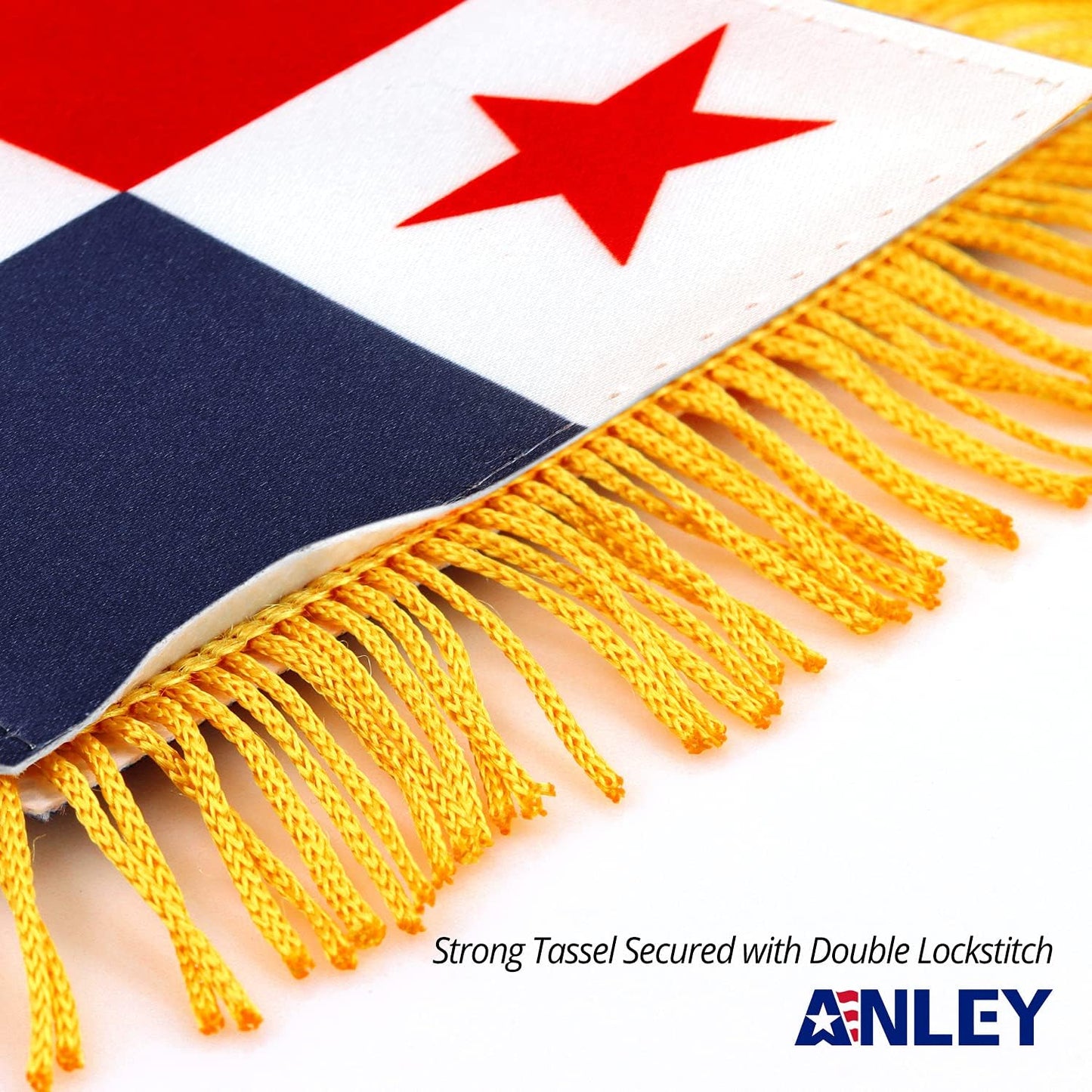 Bandera colgante Panamá 4x6pulg con flecos doble cara