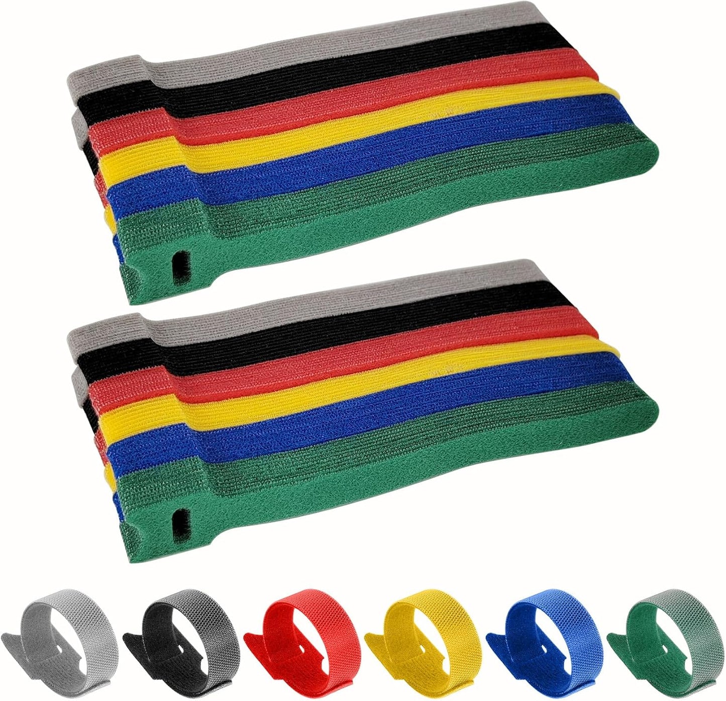 120 Bridas Reutilizables 6pulg Ajustables Gancho Bucle
