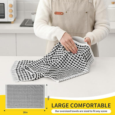 Paños cocina algodón absorbentes 16x26pulg 6 pzas rojo vino