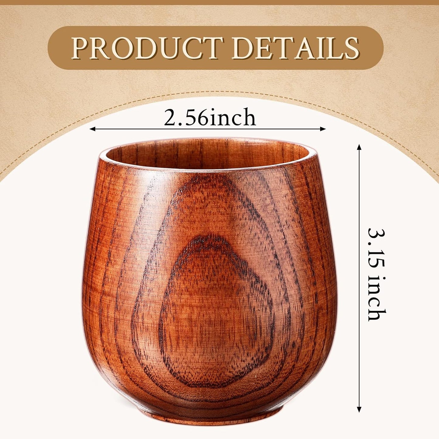 10 Tazas Madera Té Café 6oz para Bebidas Calientes