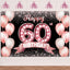 Bandera 60 cumpleaños oro rosa confeti decoración globos