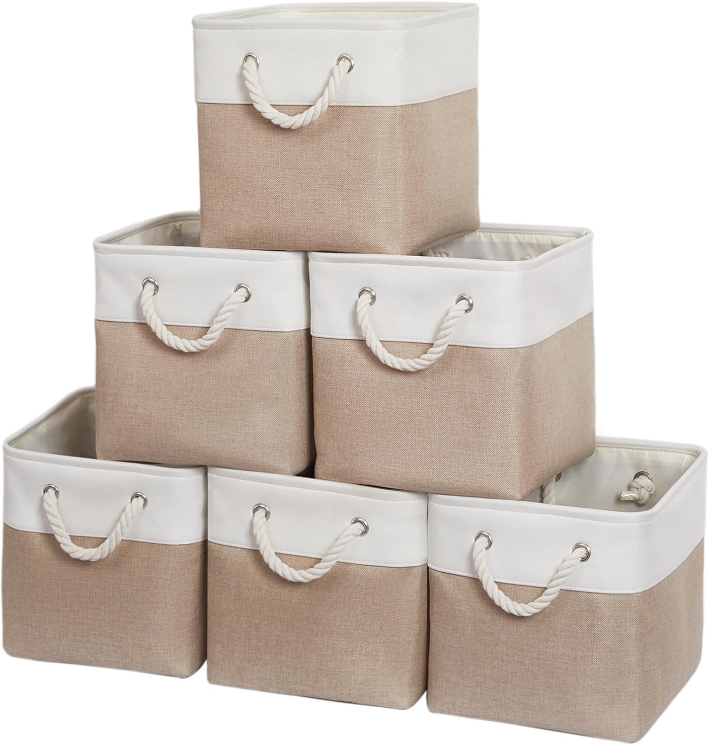 6 Pzas Cubos Almacenamiento Tela Plegables 11x11"