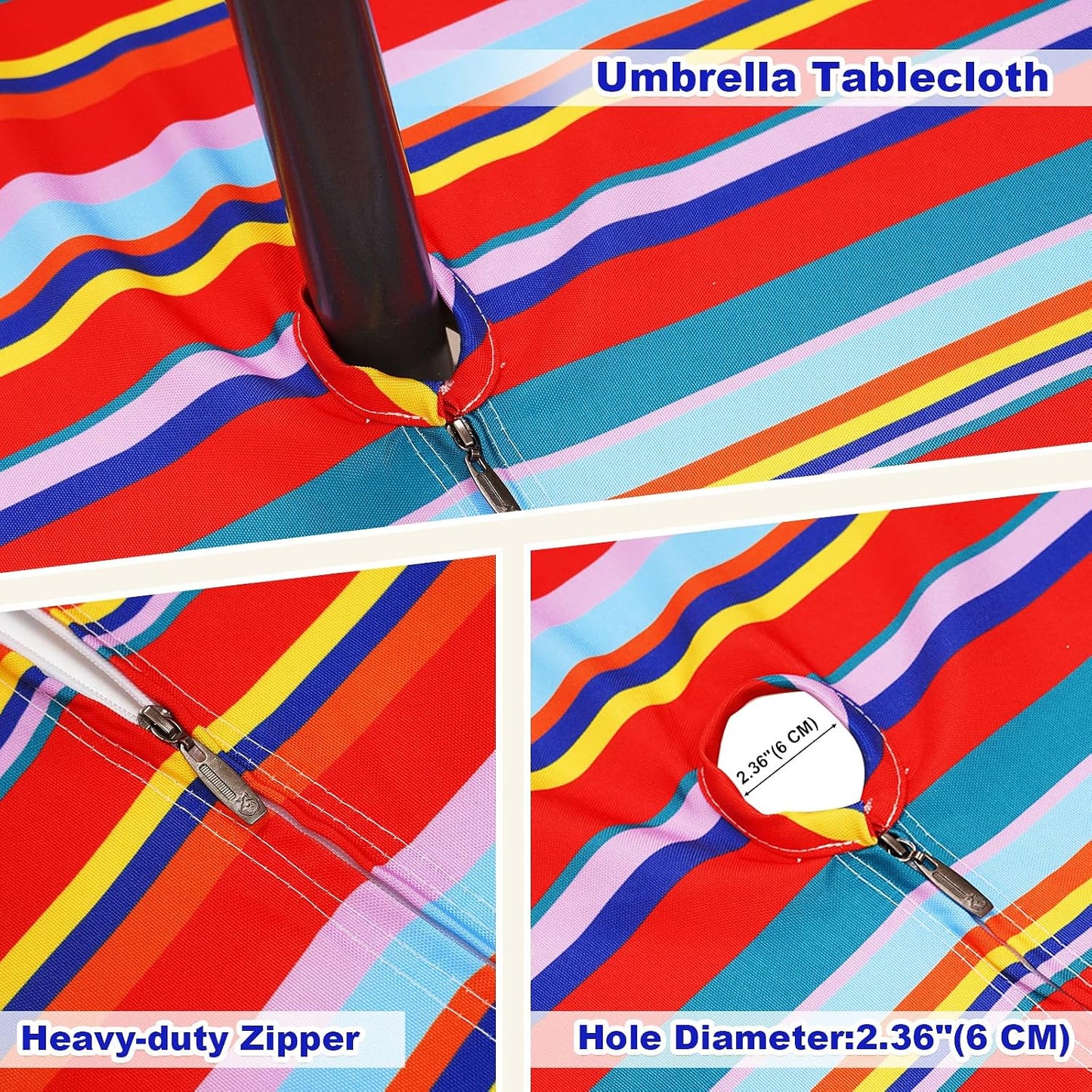Mantel impermeable poliéster raya color