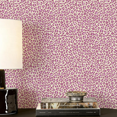 Papel tapiz autoadhesivo leopardo rosa impermeable para dormitorio