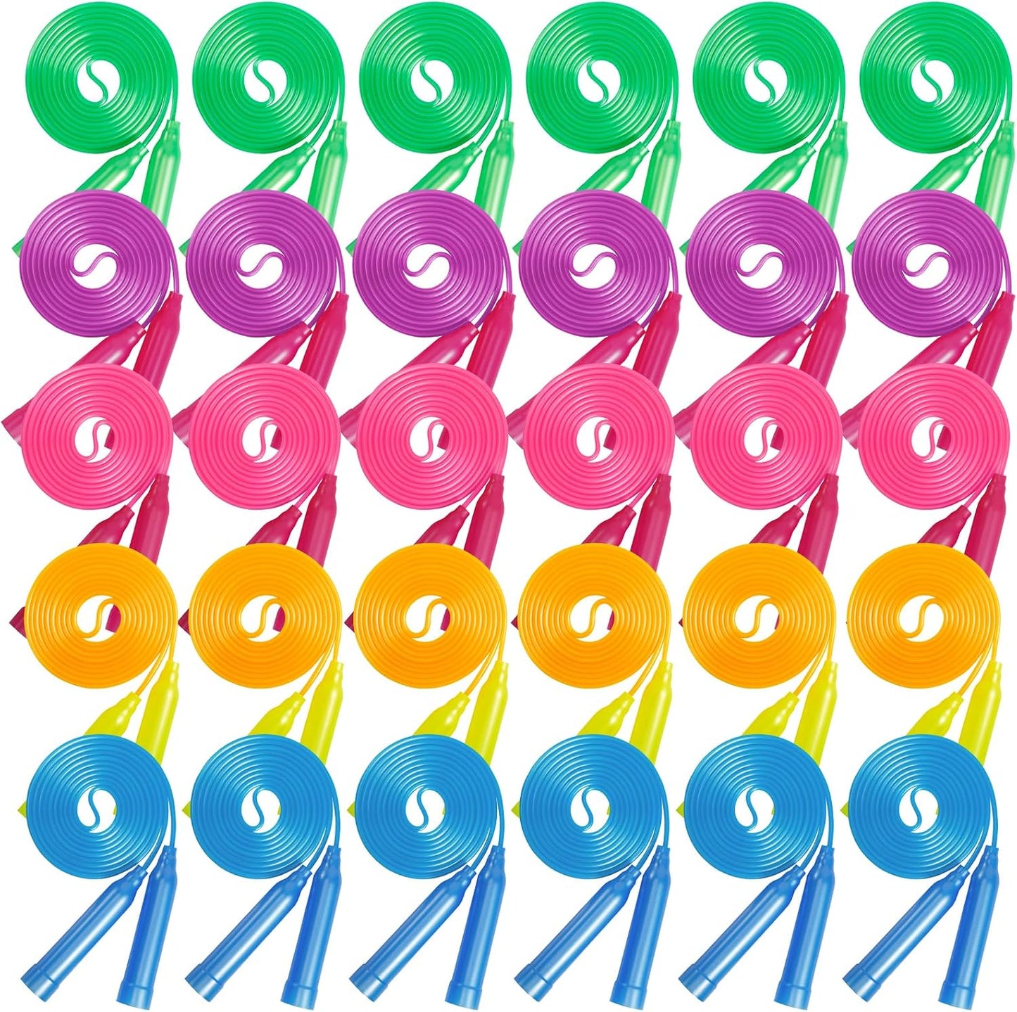 Set 30 cuerdas saltar plástico ajustable 6.5ft para niños
