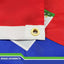 Bandera Haití 12x18" bordada con ojales latón