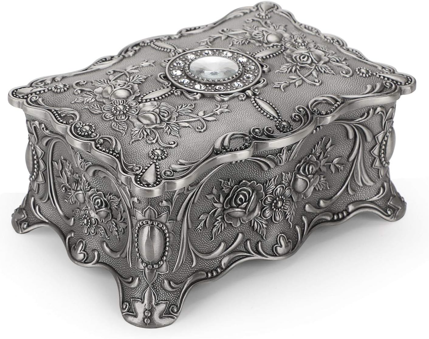 Caja joyas vintage esmaltada 7x5x3"