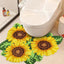 Alfombra baño felpa suave diseño floral U 27.5x27.5"