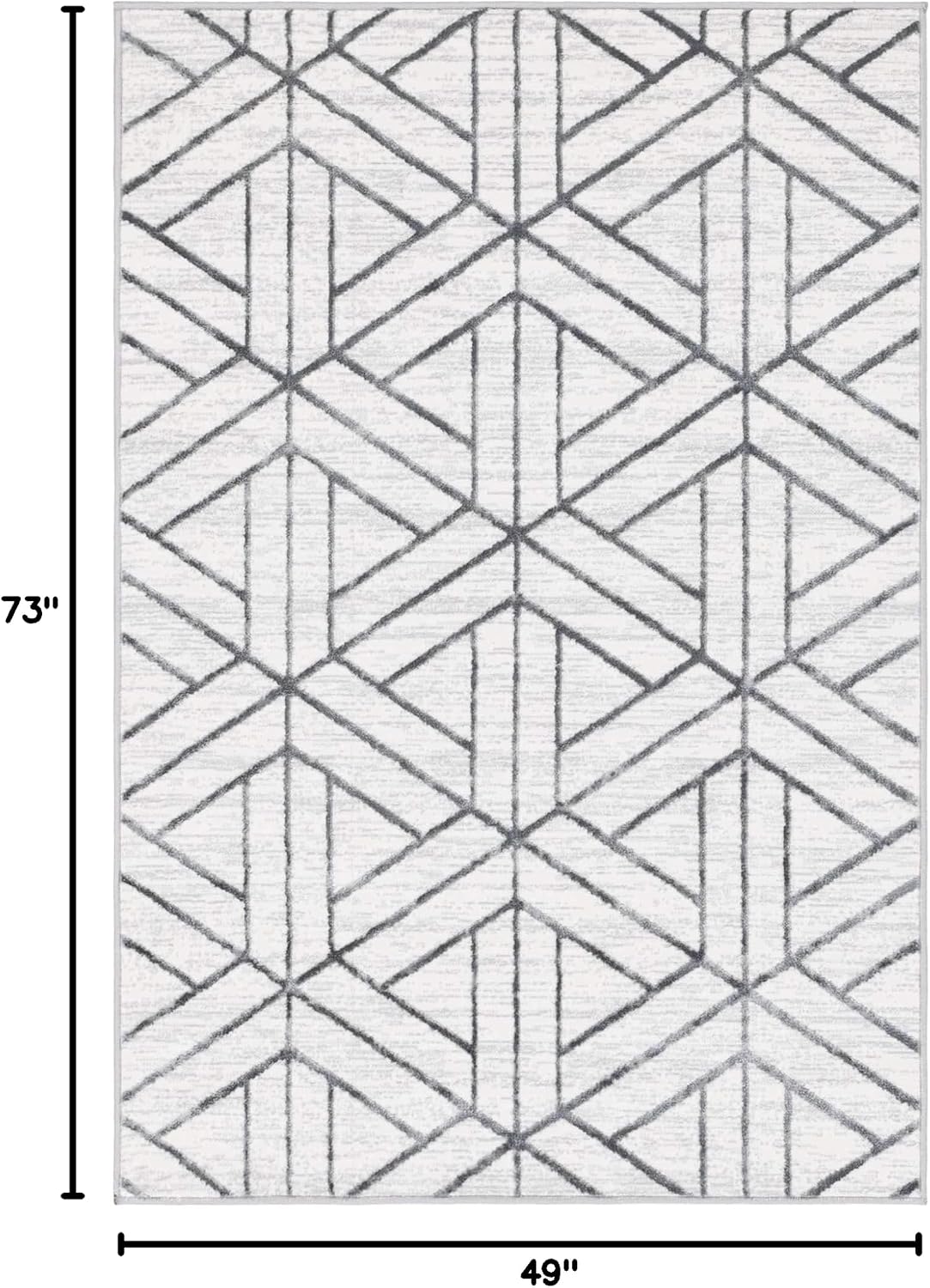 Alfombra rectangular 4x6ft blanco/gris