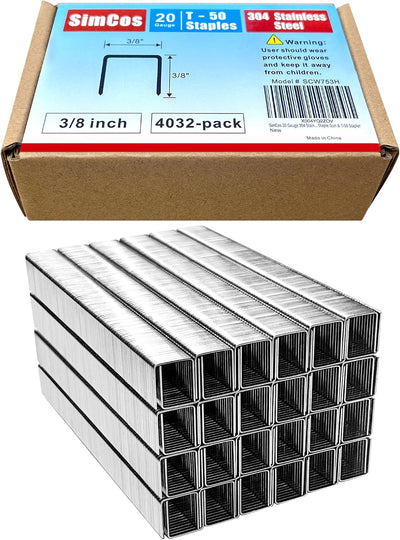 Grapas T/50 acero inox 3/8pulg 4032uds comp