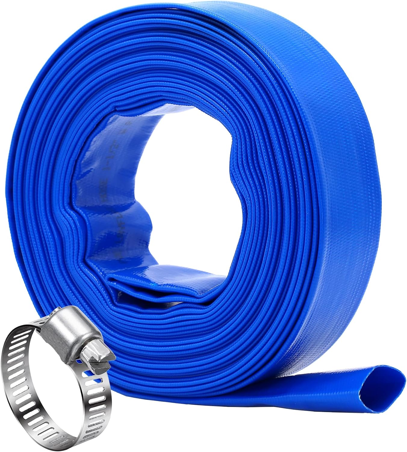 Manguera retrolavado piscina 1.5x100ft PVC azul reforzado