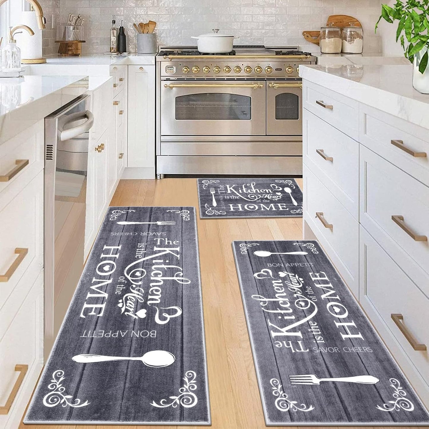 Set 3 Tapetes Cocina Bohemios Antiderrap 20x32pulg