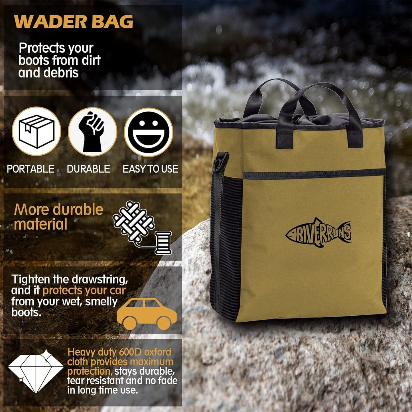 Bolsa malla ventilada para botas senderismo