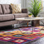 Alfombra geométrica moderna 7x10ft multicolor