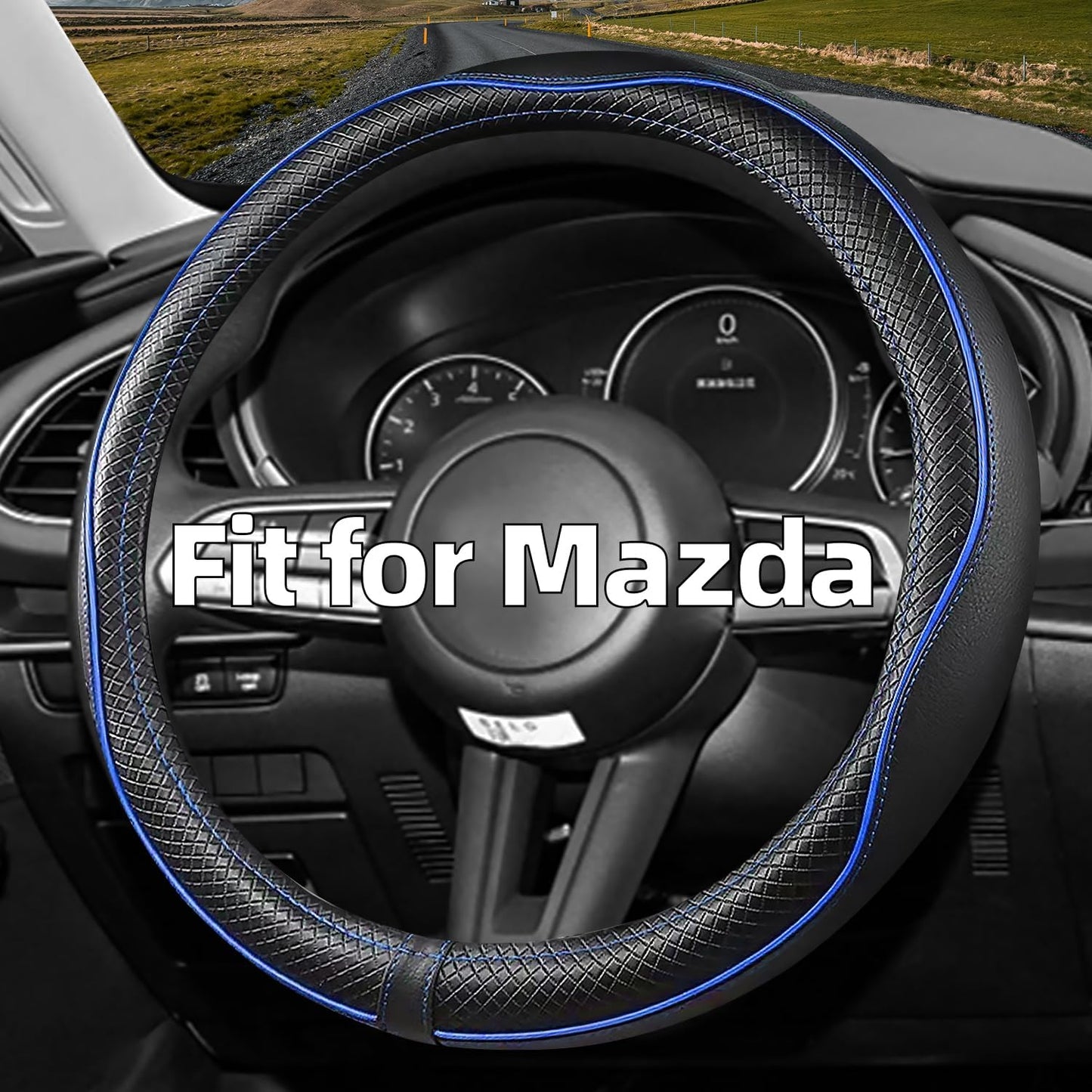 Funda volante Mazda 3 6 5 CX-50 cuero premium deportivo azul