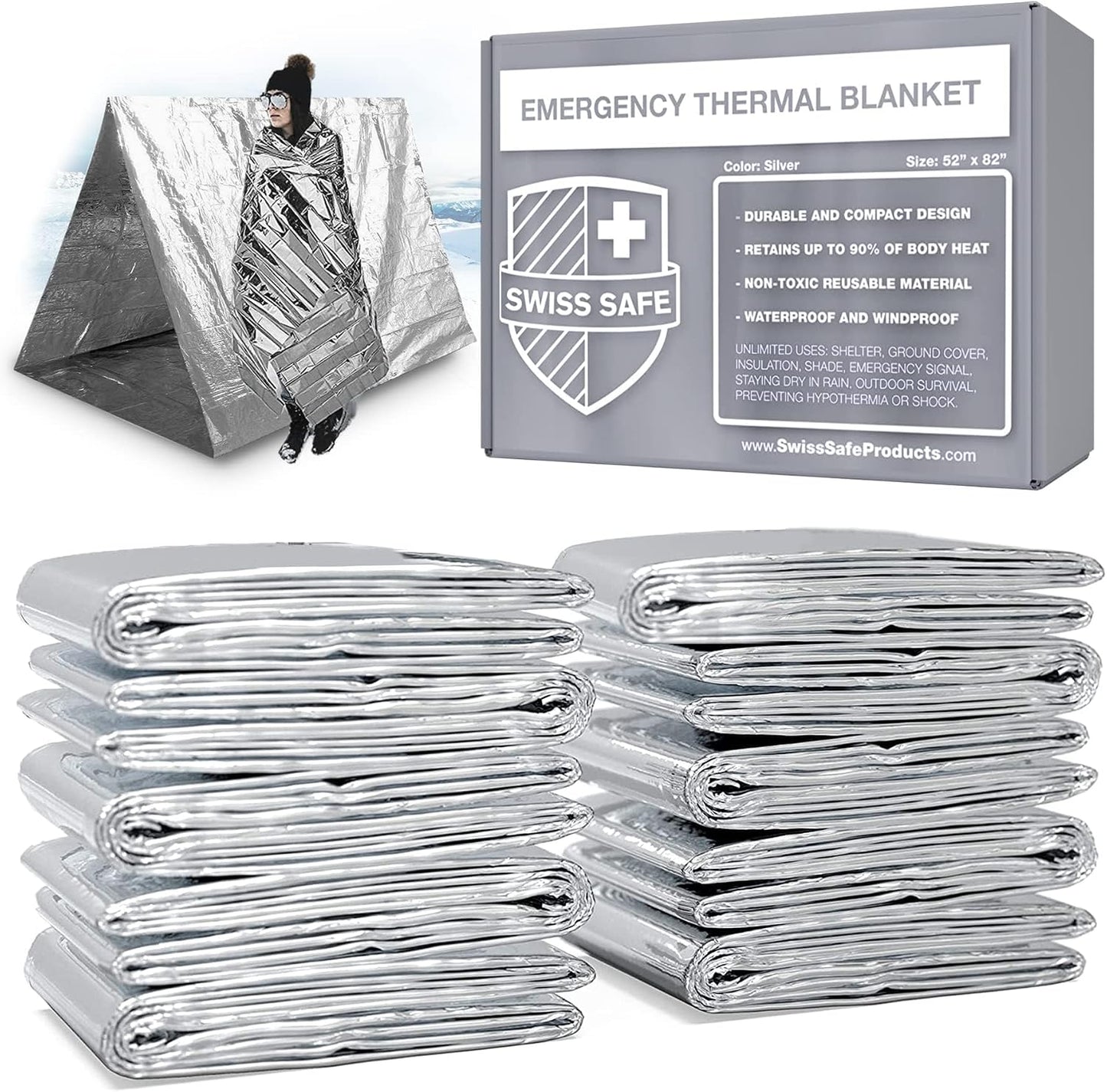 Manta térmica Mylar aislada para emergencias