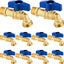 10 Baberos Manguera 1/2x3/4 MIPxMHT Latón 1/4 Vuelta Azul