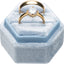 Caja anillos terciopelo soporte hexagonal doble tapa azul