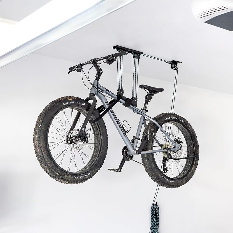 Polipasto bicicleta sistema elevación garaje antiderrap