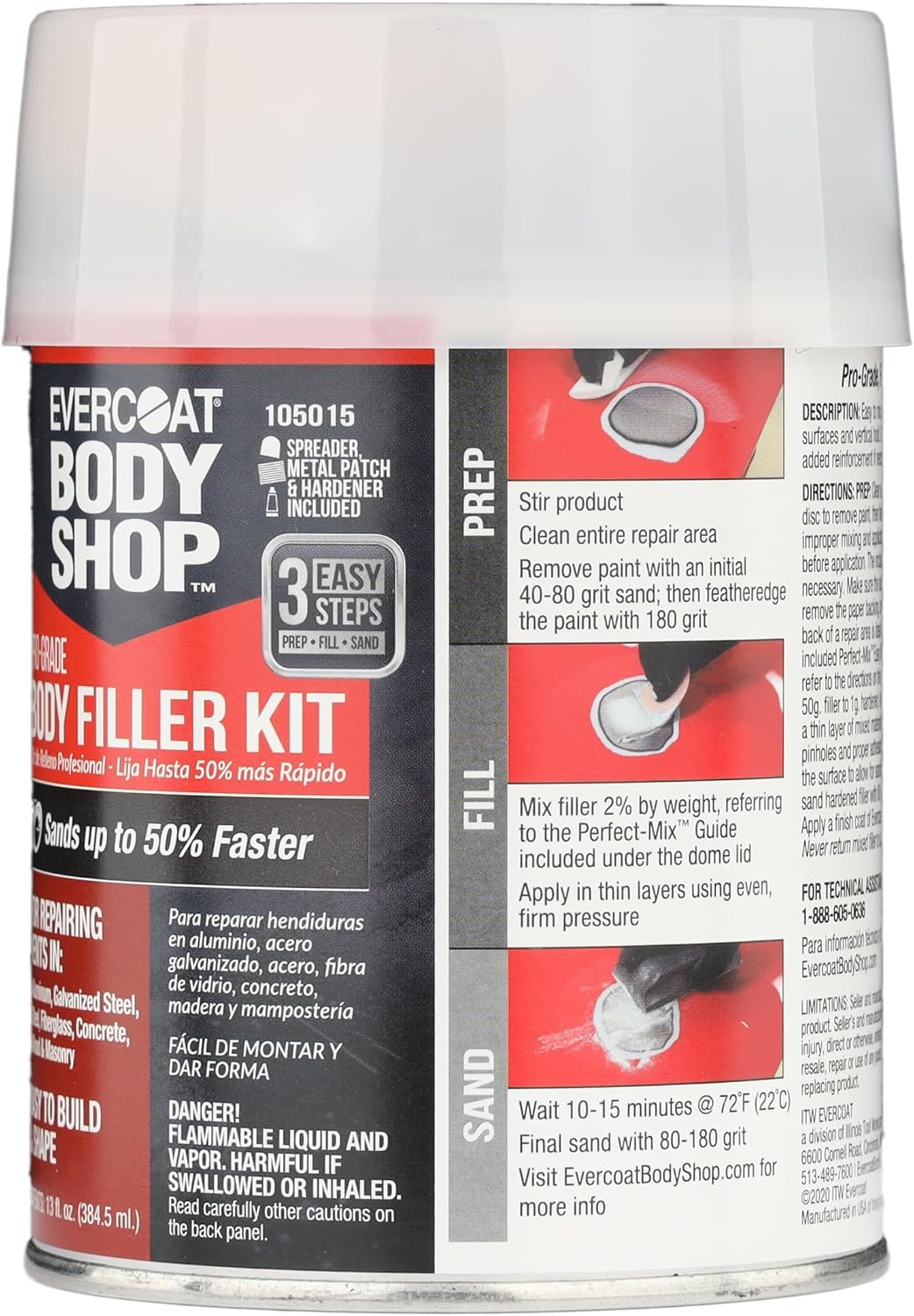 Kit relleno corporal para aluminio fibra vidrio