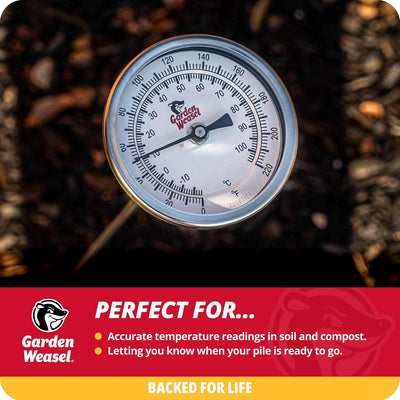Termómetro analógico suelo compostaje 36" 0-220°F