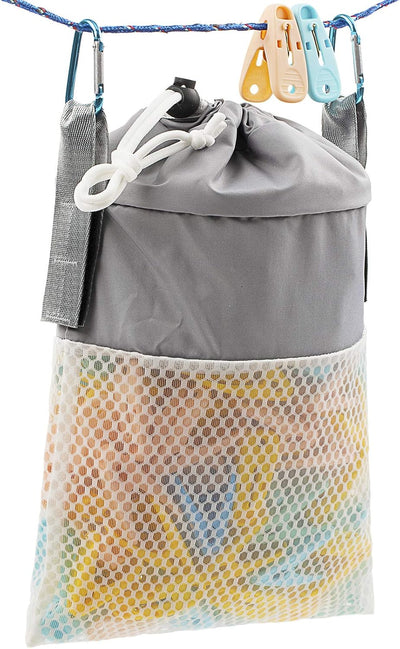Soporte malla para colgar ropa exterior con bolsa cierre cordón