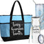 2 Vases Fin Año Profesores 20oz Tapa Bolsa Malla Regalo