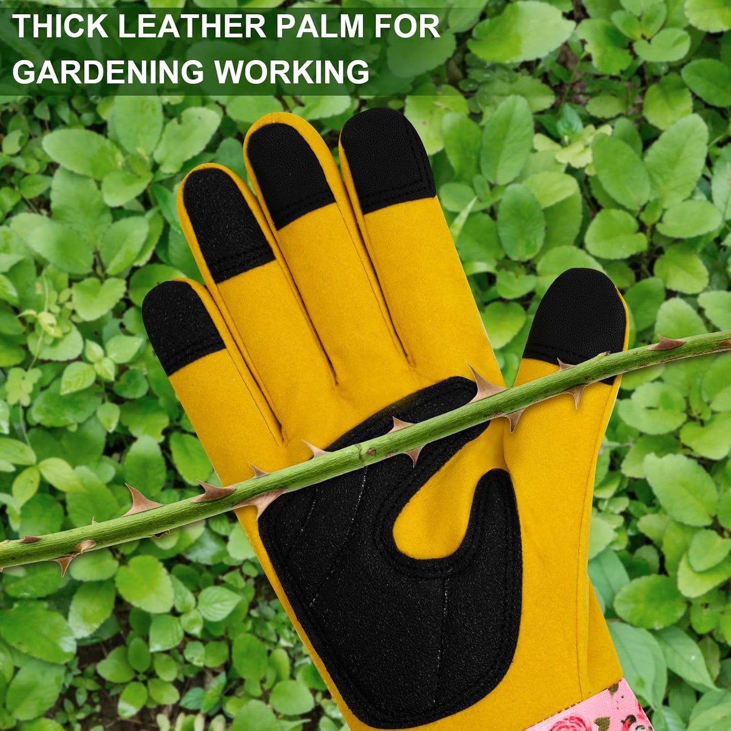 Guantes jardinería mujer cuero a prueba espinas transpirables