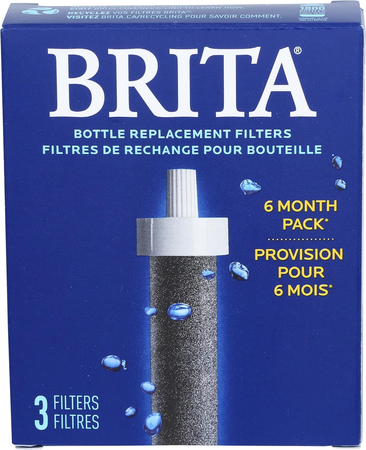 Filtros repuesto botella agua sin BPA 3 pzas