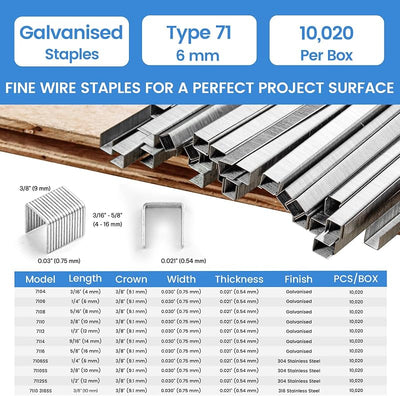 Grapas tapicería galvanizadas 3/8x5/16 10020uds