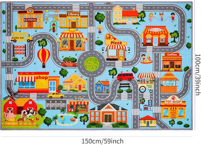 Alfombra coche niños antiderrap 59x39pulg azul