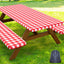 Funda mesa picnic con mantel elástico impermeable 8ft cuadros búfalo
