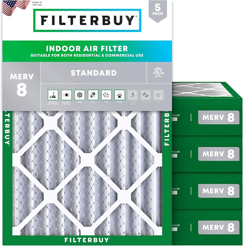 Filtro aire MERV 8 18x24pulg plisado HVAC pack 5