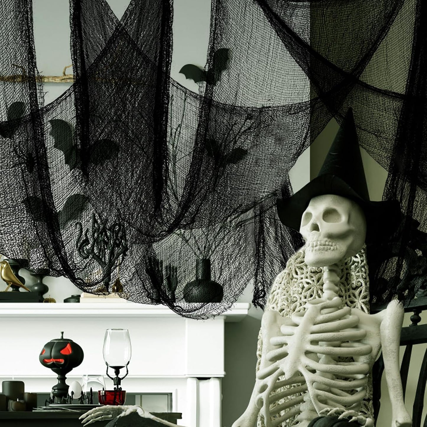 5 Paños Tela Espeluznantes Halloween Decoración 30x72pulg