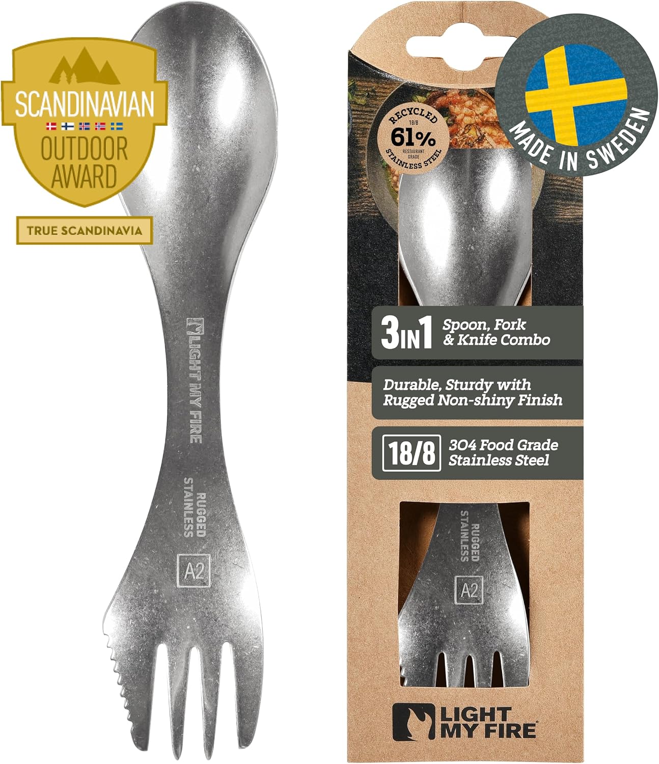 Tenedor acero inox set cuchillos reutiliz.