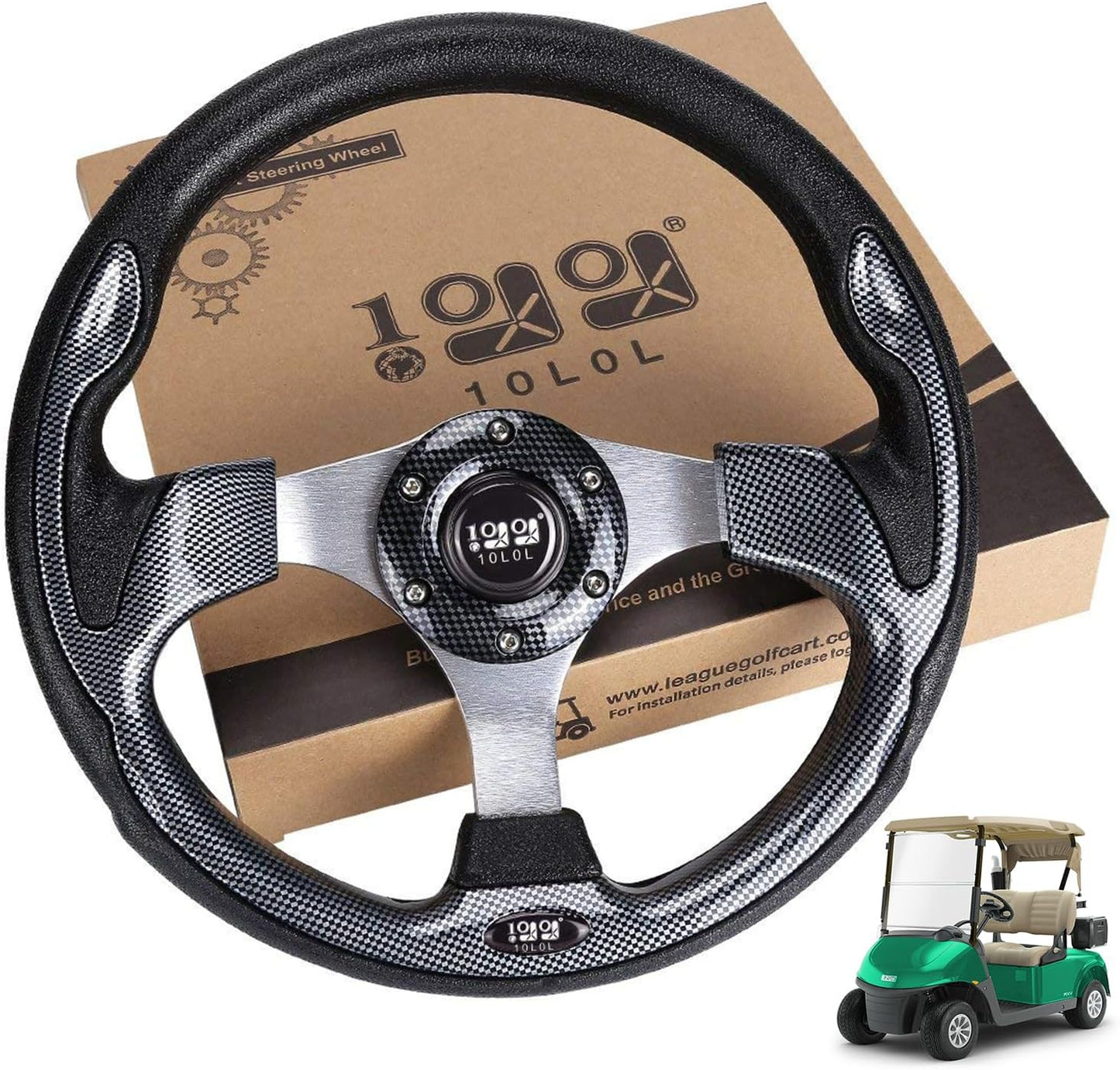 Volante carrito golf comp EZGO Club Car Yamaha estilo1 gris