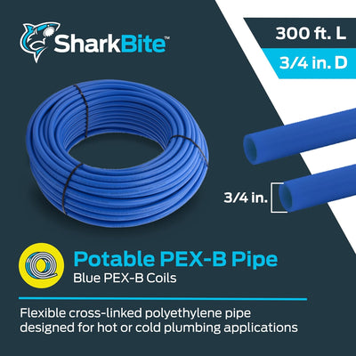 Tubo PEX-B azul 3/4pulg x300pies fontanería EE.UU.