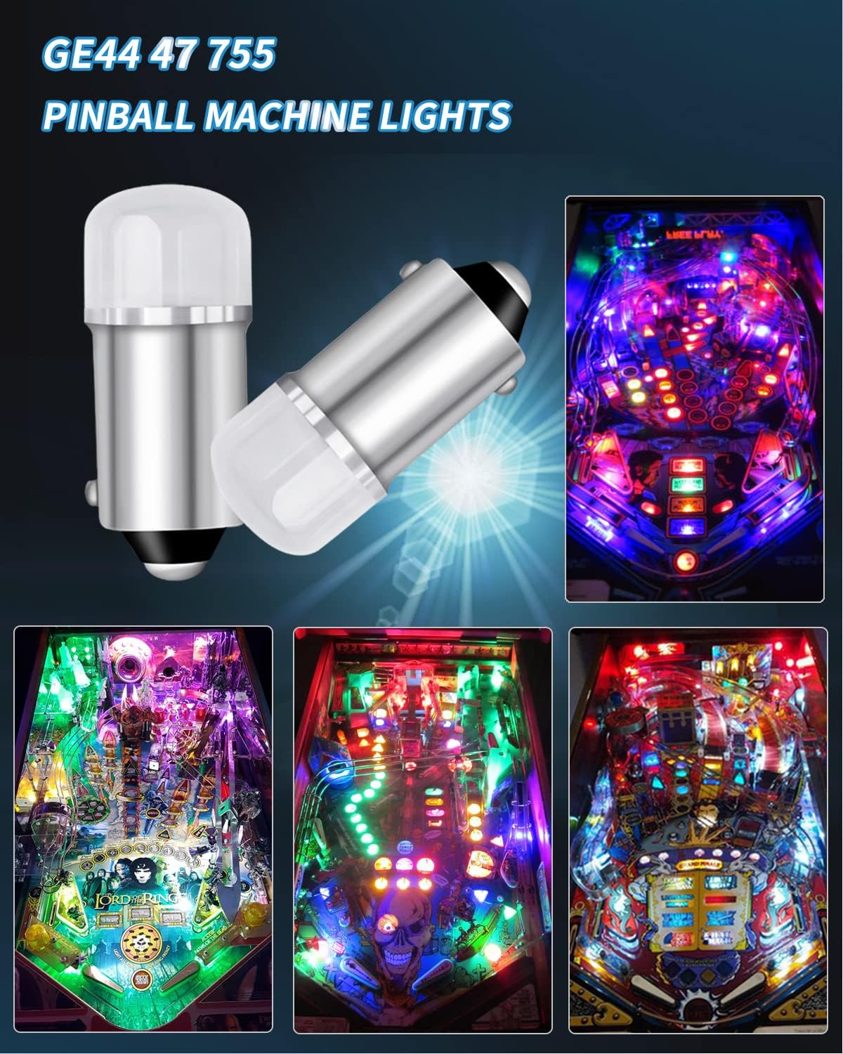 Bombilla LED BA9S 6.3V para Pinball pack 10 unidades blanco