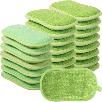24 Pzas Esponjas Microfibra No Rayan para Lavar Platos Verde