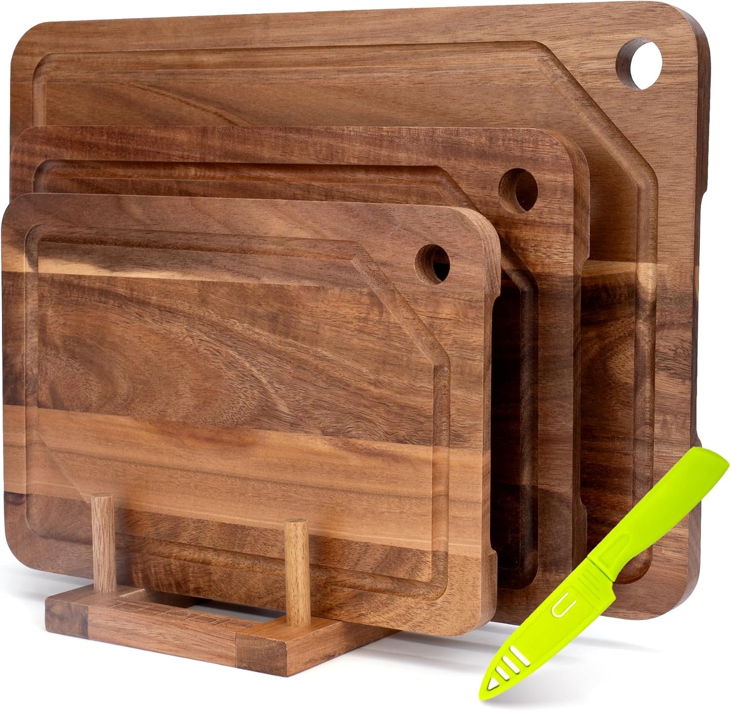 Tabla cortar madera acacia doble cara con ranura jugos
