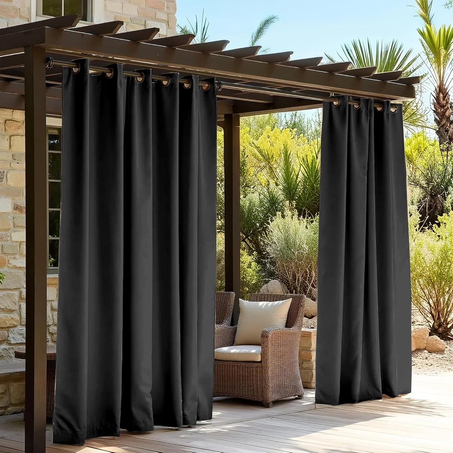 Cortinas impermeables exteriores 90% resistentes al sol